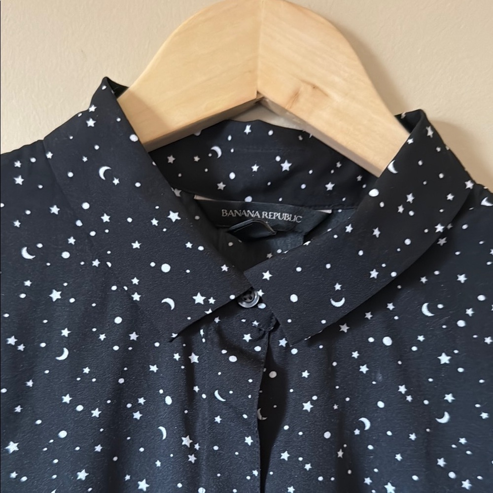 Black Top with Celestial Print